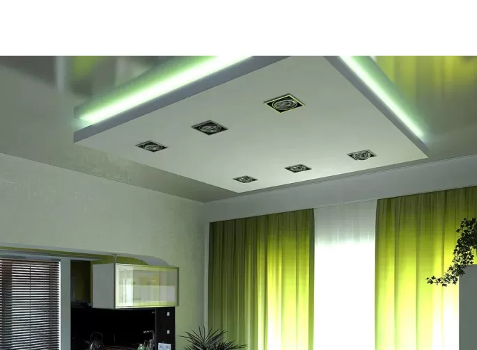 Многоуровневые натяжные потолки